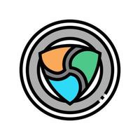 nem cryptocurrency coin color icon vector illustration