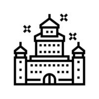 carnival castle amusement park line icon vector illustration