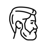 cara masculina línea icono vector ilustración