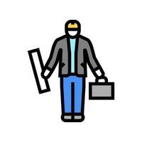 engineer or architect color icon vector illustration