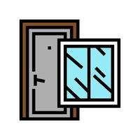 ilustración de vector de icono de color de ventana y puerta