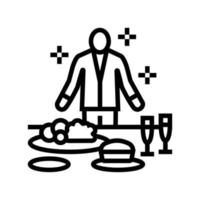 Ilustración de vector de icono de línea de negocio de catering