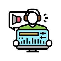 audio editor color icon vector illustration