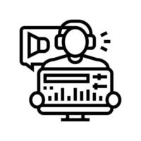 audio editor line icon vector illustration