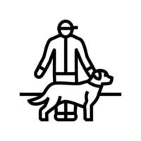 ilustración de vector de icono de línea de cuidador de mascotas