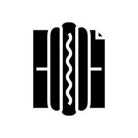 hot dog street food glyph icon vector illustration