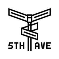 avenue 5th line icon vector illustration