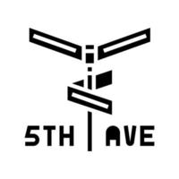 avenue 5th glyph icon vector illustration