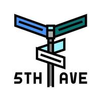 avenue 5th color icon vector illustration