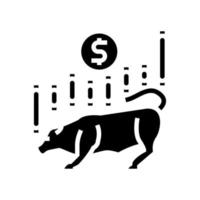 stock market glyph icon vector illustration