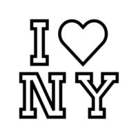 I love new york line icon vector illustration