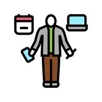 ilustración de vector de icono de color de asistente personal