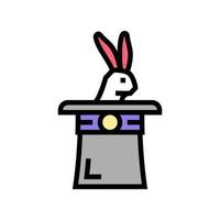 rabbit in hat color icon vector illustration