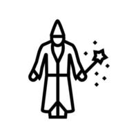 wizard magic line icon vector illustration