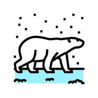 ilustración de vector de icono de color de oso polar