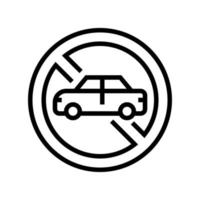 stop car line icon vector illustration