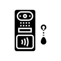 ilustración de vector de icono de glifo sin contacto de intercomunicador