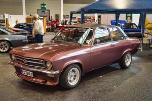 FRIEDRICHSHAFEN - MAY 2019 brown maroon OPEL ASCONA A 1974 coupe at Motorworld Classics Bodensee on May 11, 2019 in Friedrichshafen, Germany photo