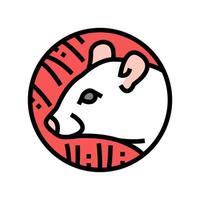 rat chinese horoscope animal color icon vector illustration