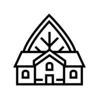 ilustración de vector de icono de línea de edificio de invernadero