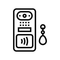 intercom contactless line icon vector illustration