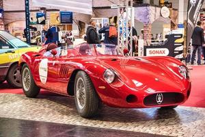 FRIEDRICHSHAFEN - MAY 2019 red MASERATI MISTRAL 300S TRIBUTE R 1966 cabrio roadster at Motorworld Classics Bodensee on May 11, 2019 in Friedrichshafen, Germany photo