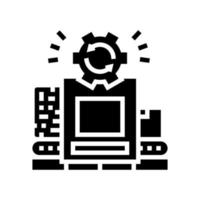 recycle plant glyph icon vector illustration