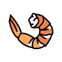 shrimp seafood color icon vector illustration