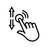 gesture hand scroll line icon vector illustration