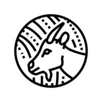 goat chinese horoscope animal line icon vector illustration