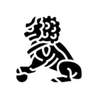 león horóscopo chino animal glifo icono vector ilustración