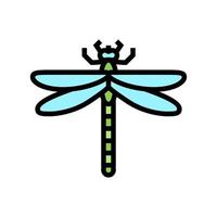 libélula insecto color icono vector ilustración