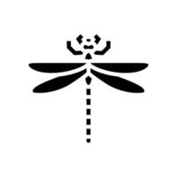 libélula insecto glifo icono vector ilustración