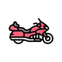 Ilustración de vector de icono de color de motocicleta touring