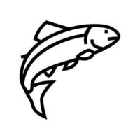 salmon fish line icon vector illustration