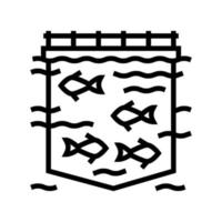 sea cages salmon line icon vector illustration