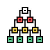 hierarchy diagram color icon vector illustration