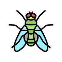 mosca insecto color icono vector ilustración