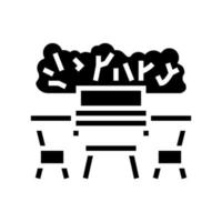 garden outdoor furniture glyph icon vector illustration