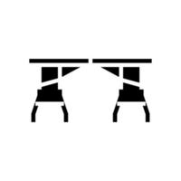 folding table glyph icon vector illustration
