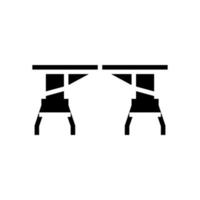 folding table glyph icon vector illustration