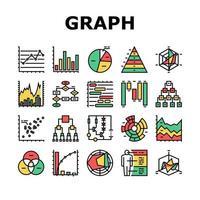 Graph For Analyzing And Research Icons Set Vector