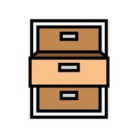 drawer open color icon vector illustration