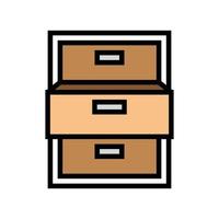 drawer open color icon vector illustration