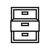 drawer open line icon vector illustration