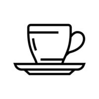 teacup with plate line icon vector illustration