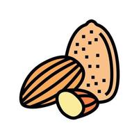 almond nut color icon vector illustration