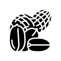 ilustración de vector de icono de glifo de nuez de maní