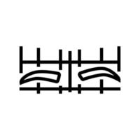 asymmetrical eyebrow features line icon vector illustration