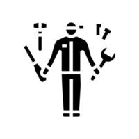 handyman worker glyph icon vector illustration